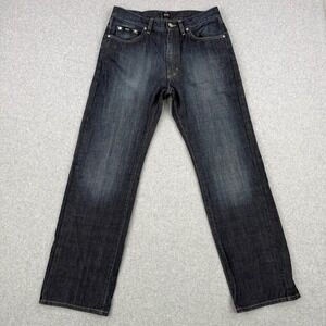 Hugo Boss Texas Jeans Mens 32x30 Dark Wash Indigo Straight Leg Denim Cotton
